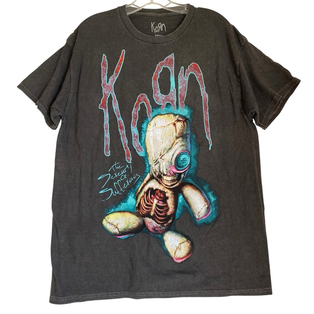 Official KORN T-shirt Unisex Adult S Gray Graphic The Serenity Of Suffering